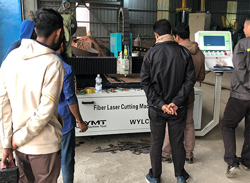 Bangladesh customer commissioning - shearing machine and laser cutting machine